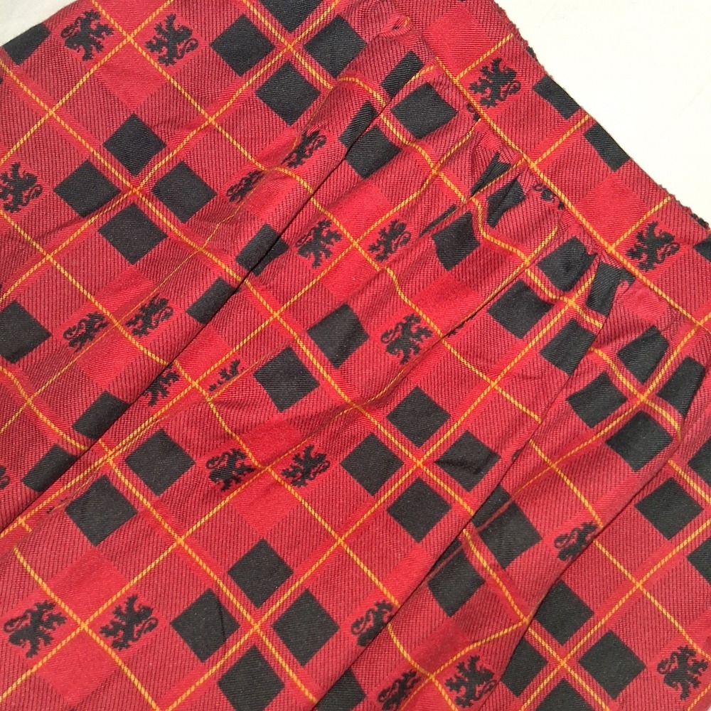 Hot Topic Harry Potter Skirt Small SM Red Plaid Pleated Gryffindor Elastic Waist